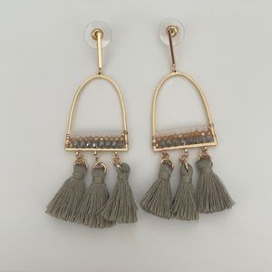 Gold Earrings with Fringe